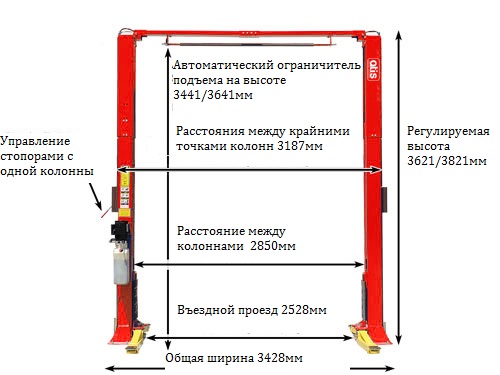 A240CM (PEAK 209C) Двухстоечный подъемник 4 т. A240CM (PEAK 209C) Двухстоечный подъемник 4 т.