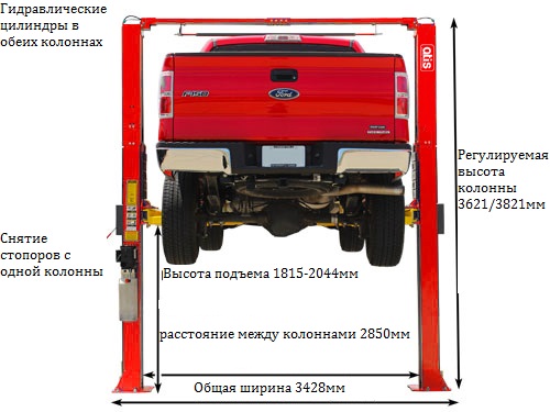 A240CM (PEAK 209C) Двухстоечный подъемник 4 т. A240CM (PEAK 209C) Двухстоечный подъемник 4 т.